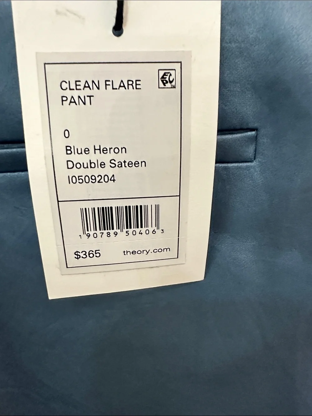 Theory blue heron double sateen clean flair pant - Picture 3 of 7